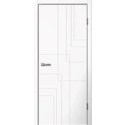 Межкомнатная дверь LINE03 ПВХ бетон светлый белый