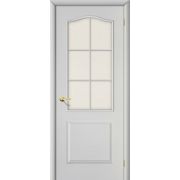 Строительная дверь Классик Белый Грунт Хрусталик BRAVO