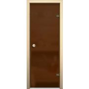 Дверь для сауны и бани Кноб Е Бронза Сатинато Акма