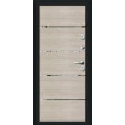 Дверь входная Thermo Лайн Букле черное/Cappuccino Veralinga BRAVO